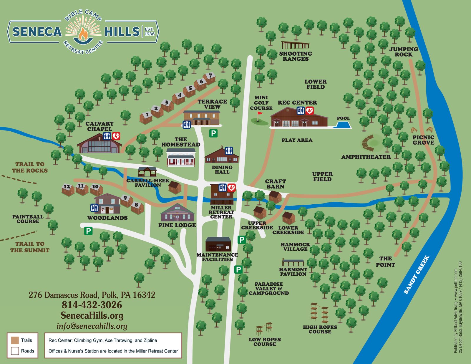 Seneca Hills Bible Camp map, 2024